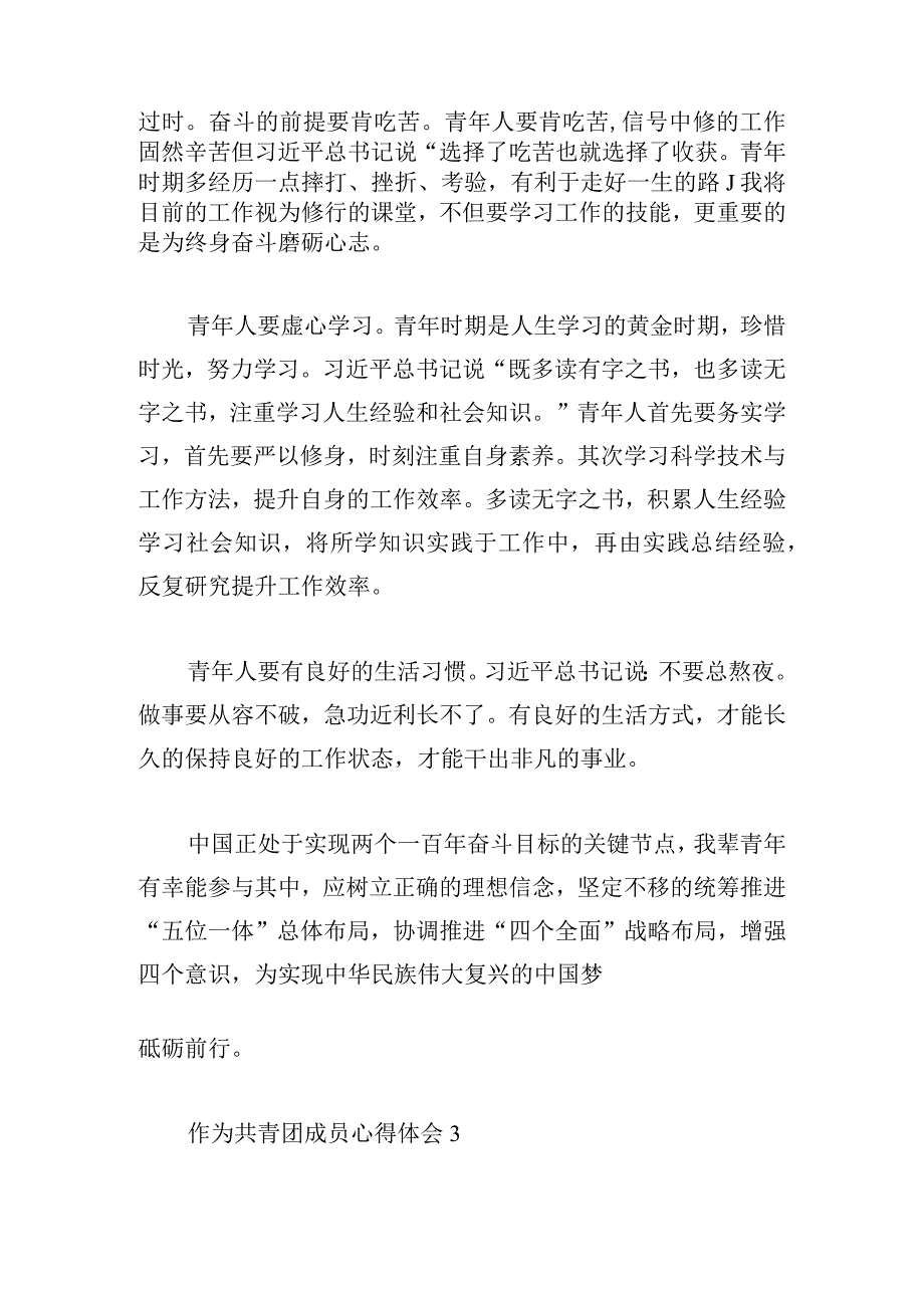 作为共青团成员心得体会五篇.docx_第3页