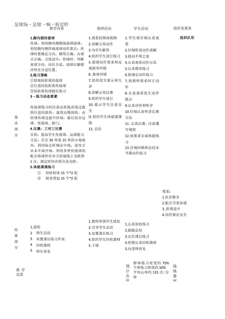 【新课标】水平四（初中）体育《足球传接球练习》公开课教案.docx_第2页