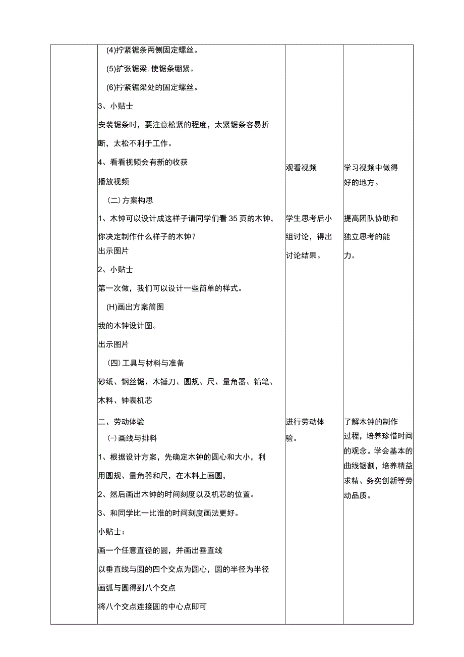 人教版《劳动教育》八上 劳动项目四《制作木钟》教案.docx_第2页