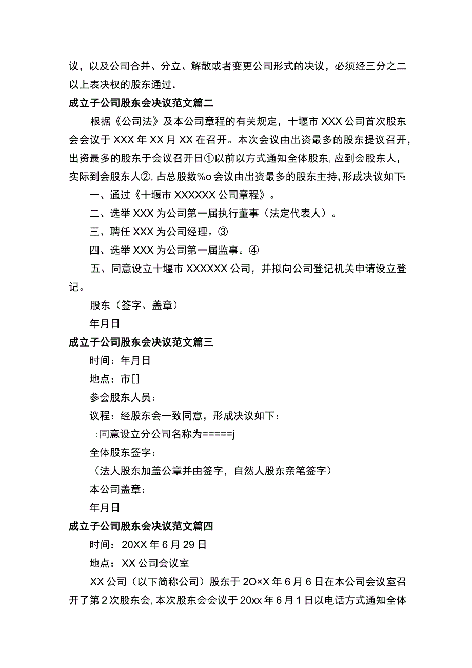 成立子公司股东会决议-决议-.docx_第2页