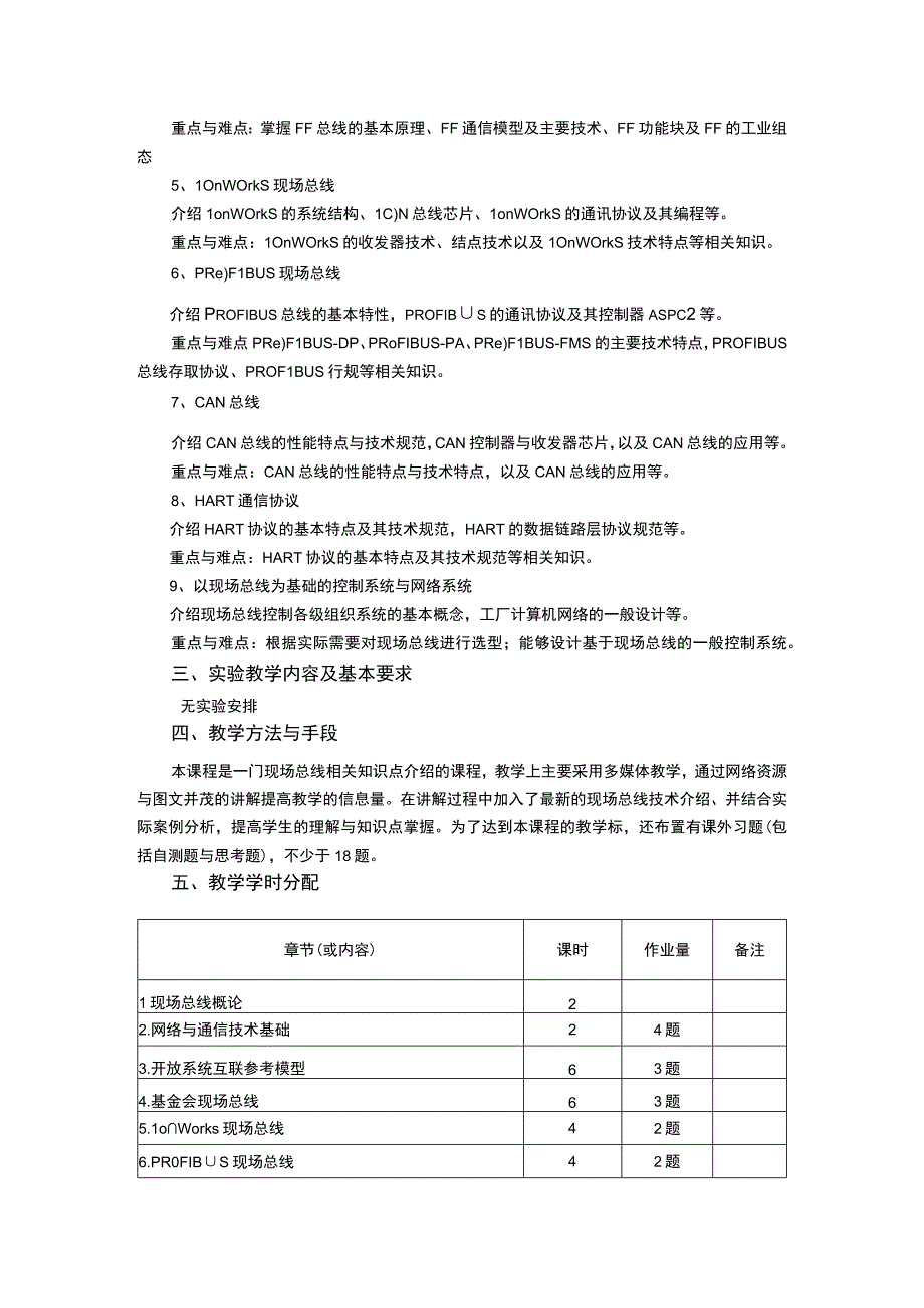 《现场总线技术》课程教学大纲.docx_第2页