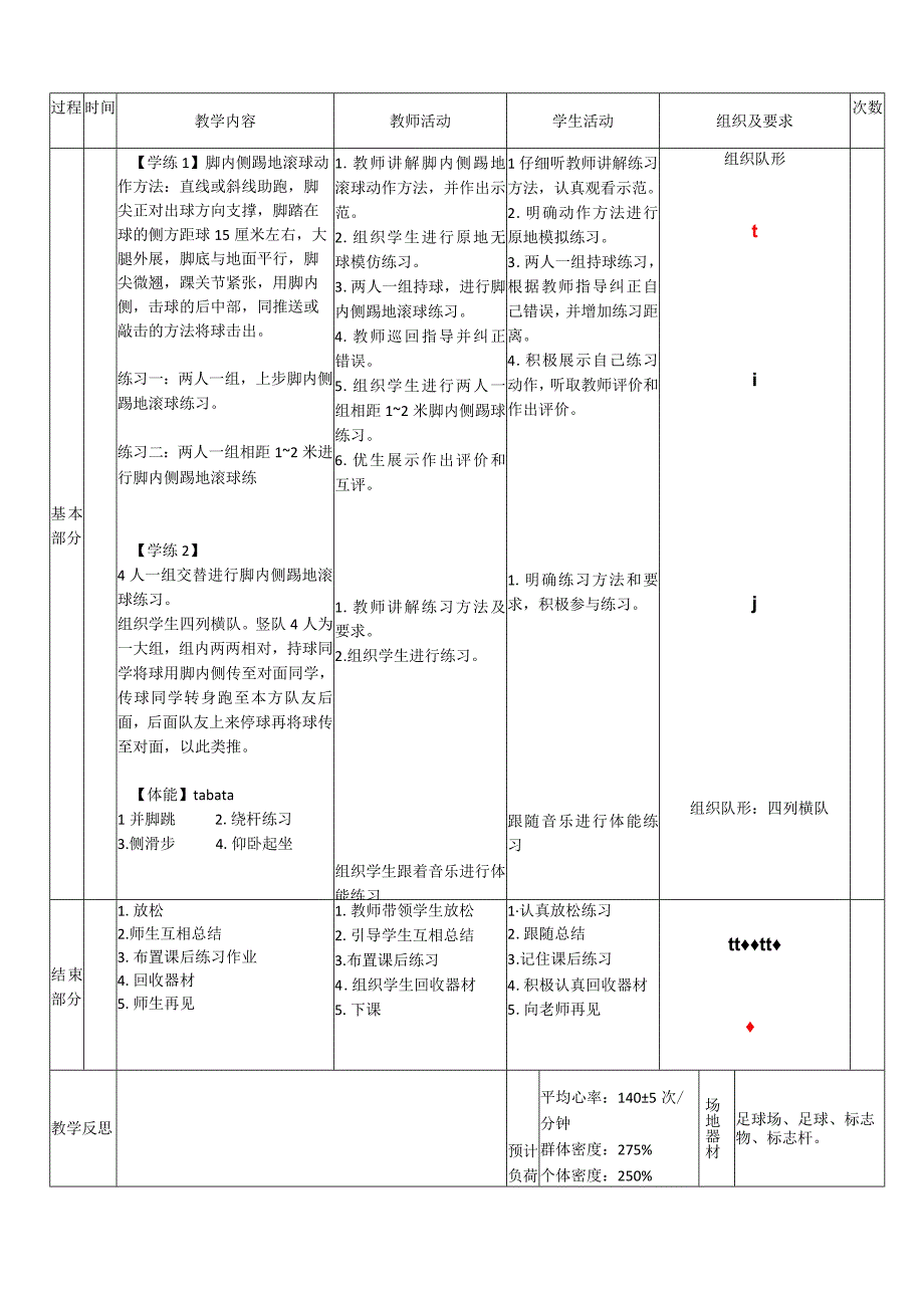 【新课标】水平四（初中）体育《脚内侧踢地滚球技术》公开课教案.docx_第2页