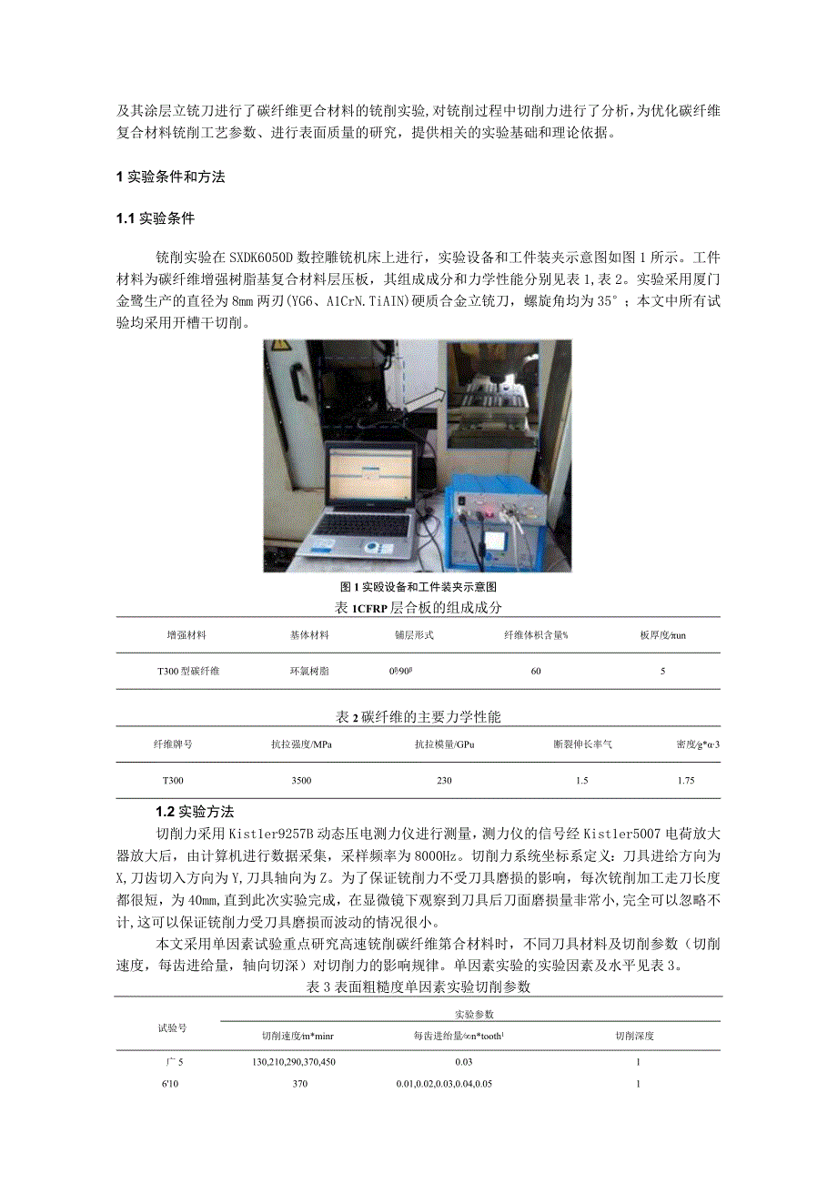 高速铣削碳纤维增强树脂基复合材料切削力研究.docx_第2页