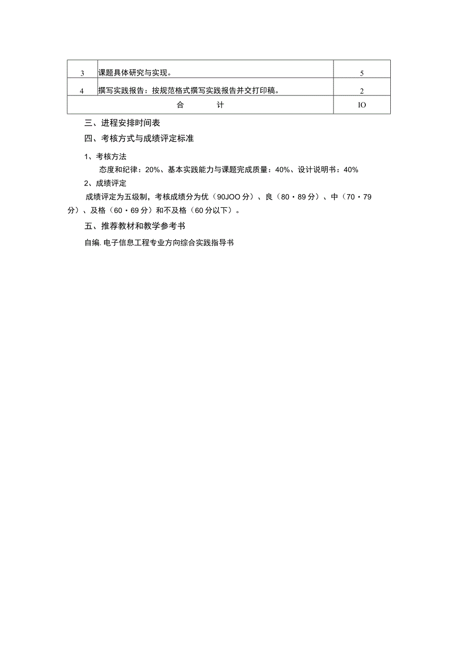 《电子信息工程专业专业方向课程综合实践》课程教学大纲.docx_第2页