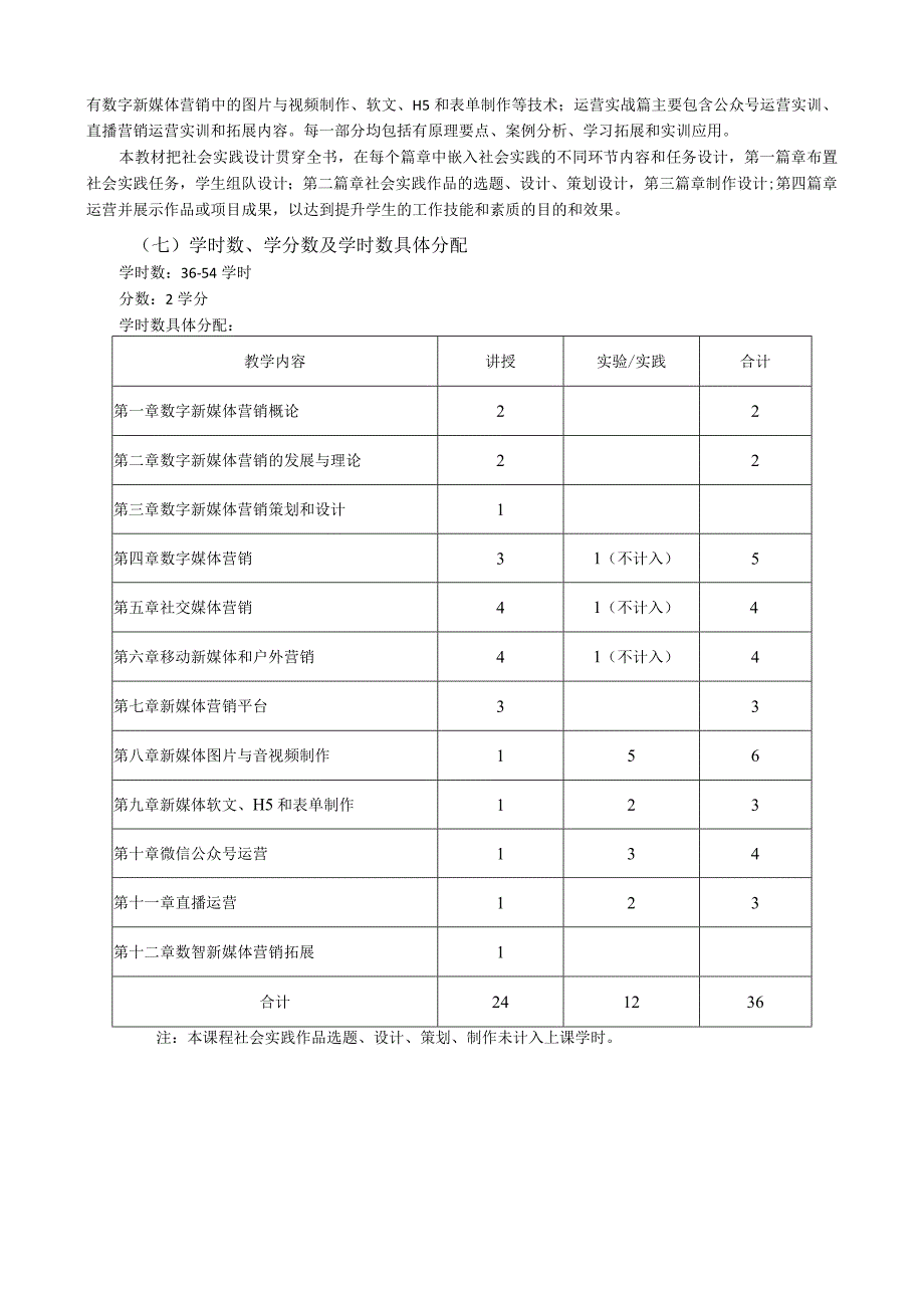 《新媒体营销：数字、工具与运营》教学大纲.docx_第2页