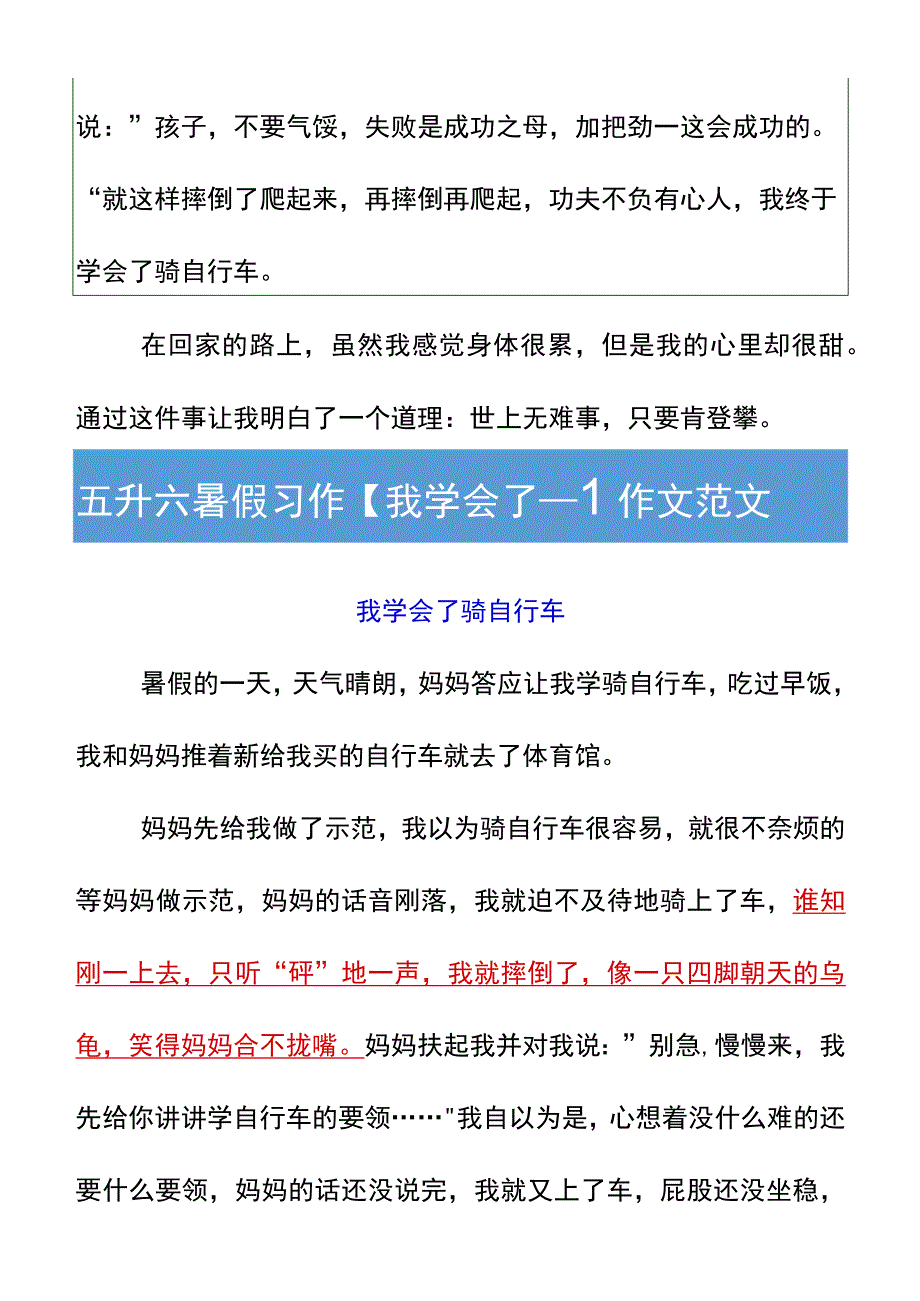 五升六暑假习作【我学会了____】作文范文.docx_第2页