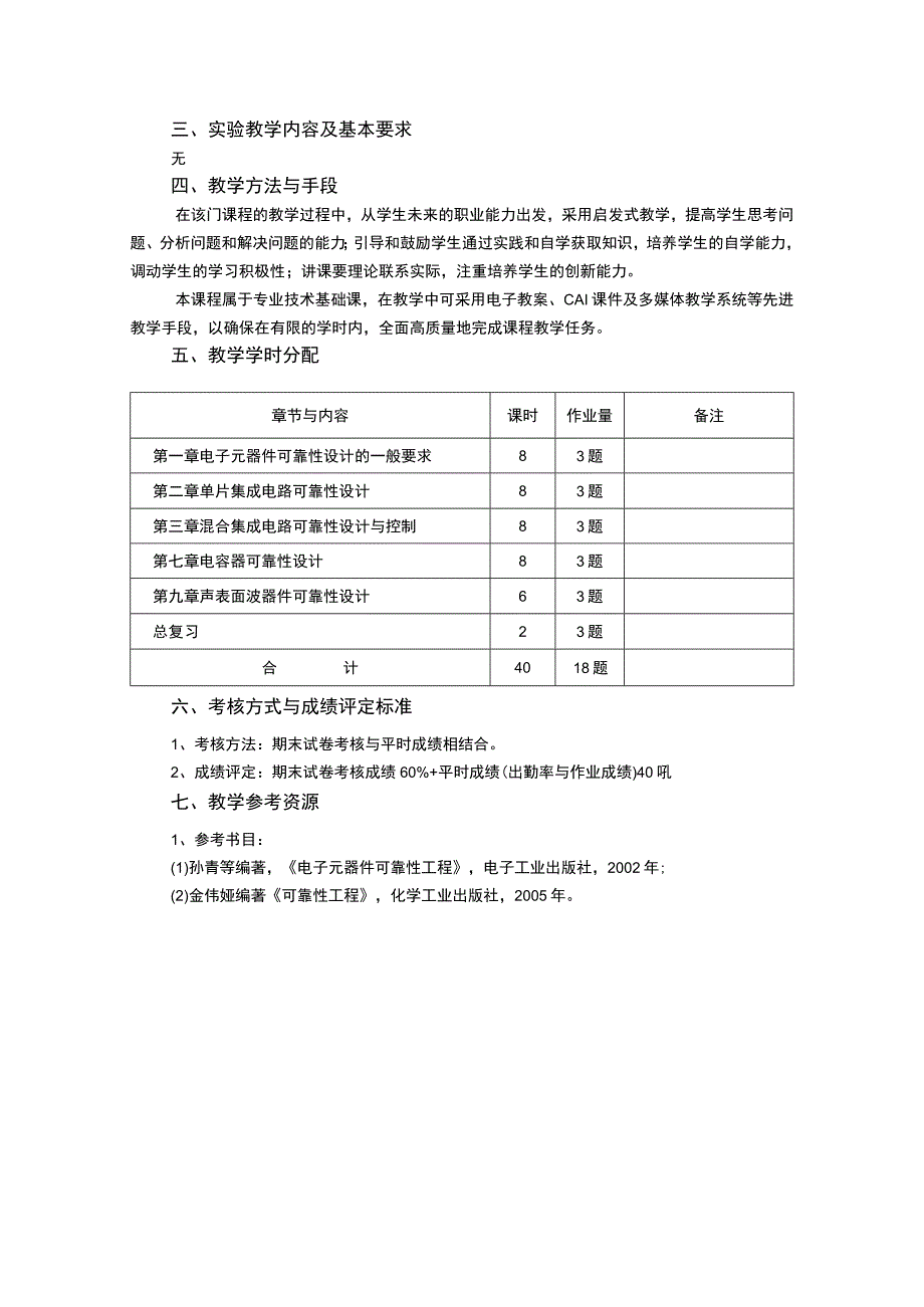 《微电子器件可靠性技术基础》课程教学大纲.docx_第3页