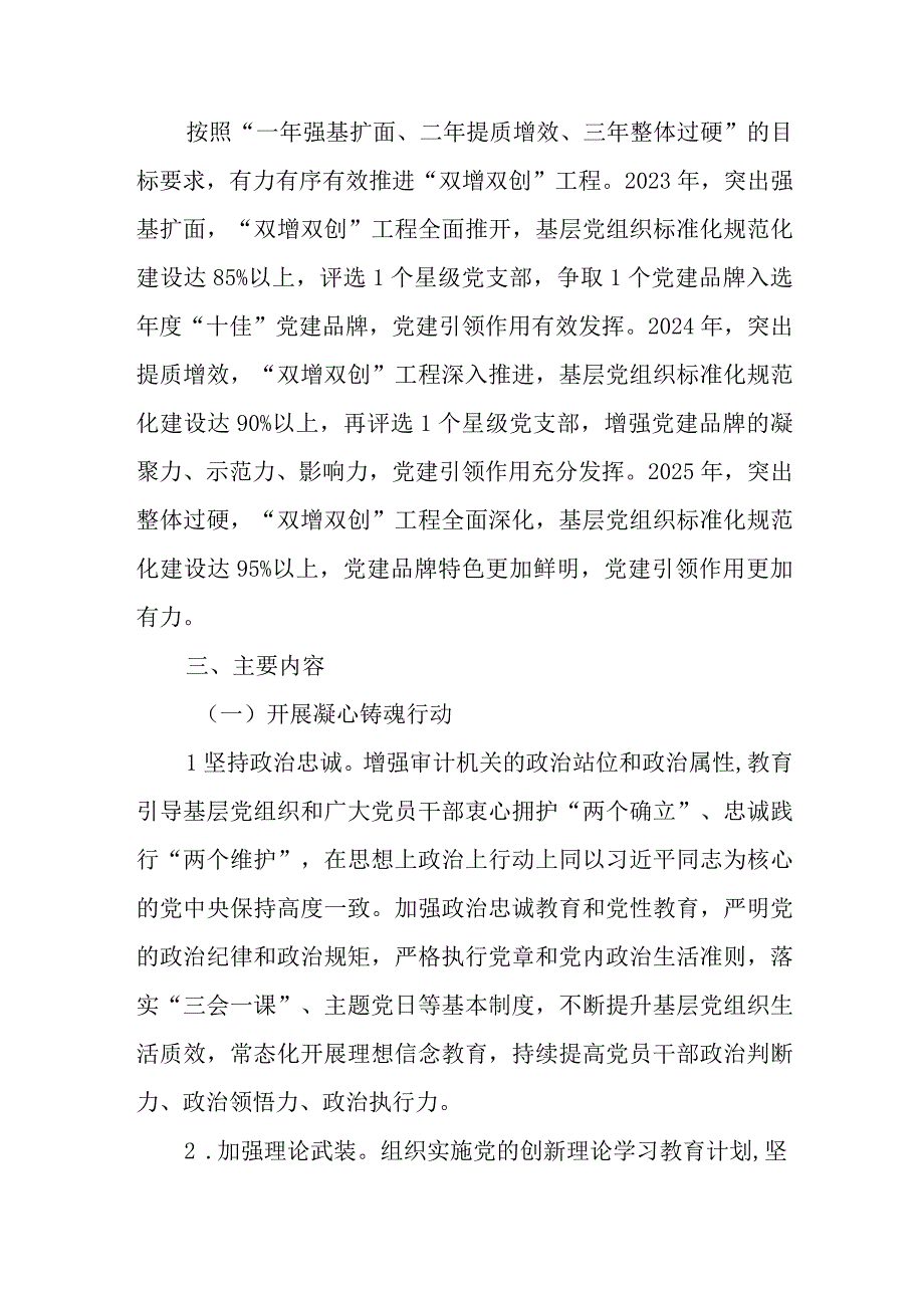 XX市审计局基层党建“双增双创”工程实施方案.docx_第2页