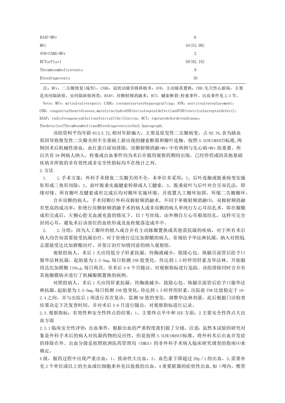 达比加群酯与华法林在二尖瓣修复术后抗凝治疗中的对比研究.docx_第2页