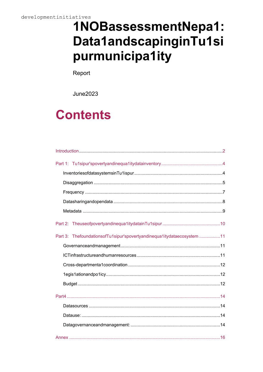 【行业报告】Devinit-尼泊尔LNOB评估：Tulsipur市的景观数据（英）-2023.6_市.docx_第1页