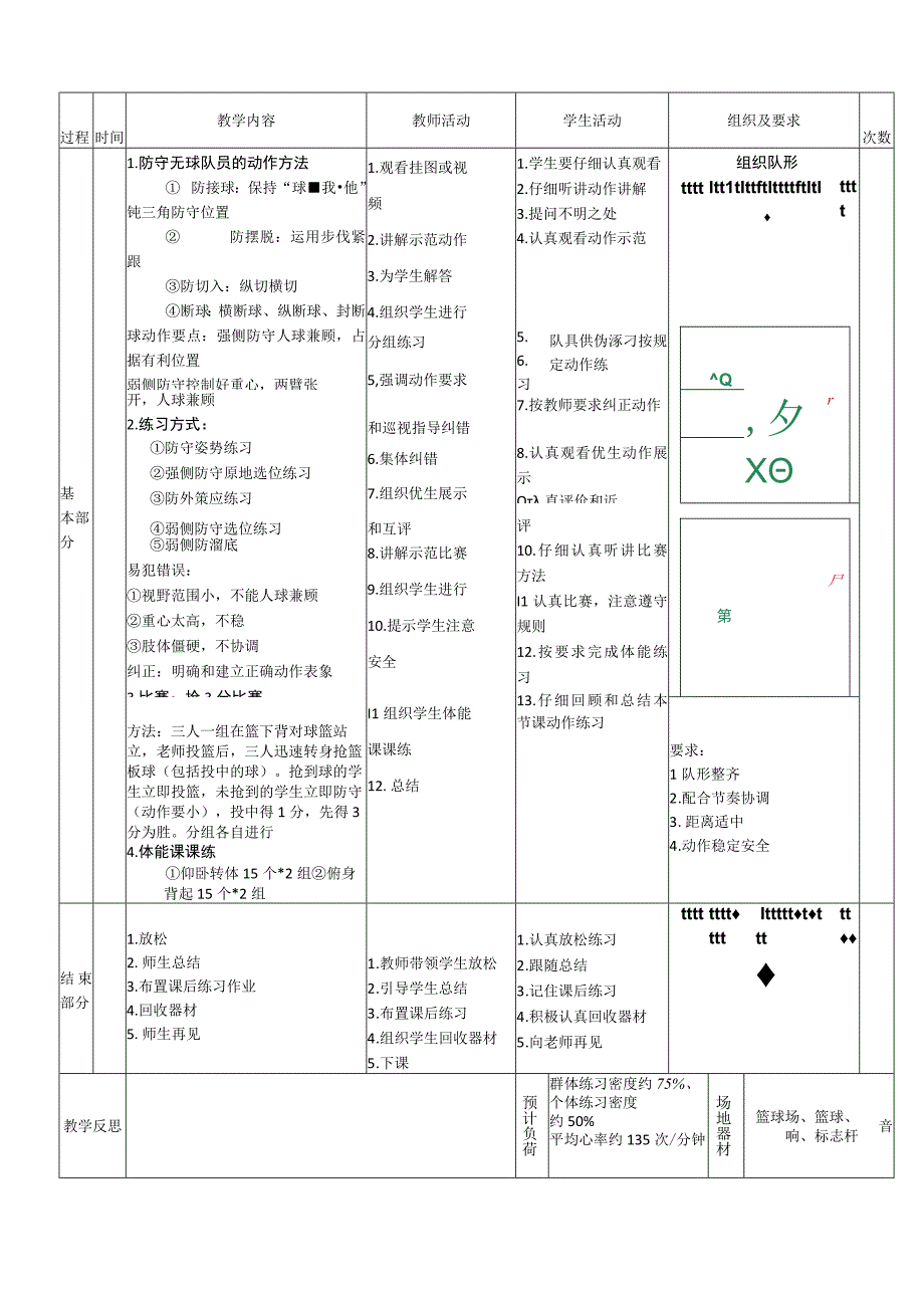 【新课标】水平四（初中）体育《篮球的防守无球队员练习》公开课教案.docx_第2页