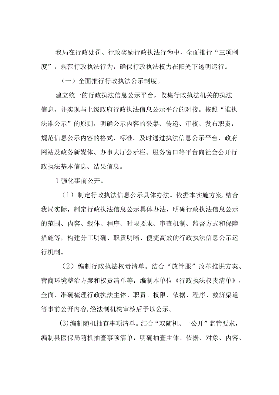 XX县医疗保障局行政执法“三项制度”实施方案.docx_第3页