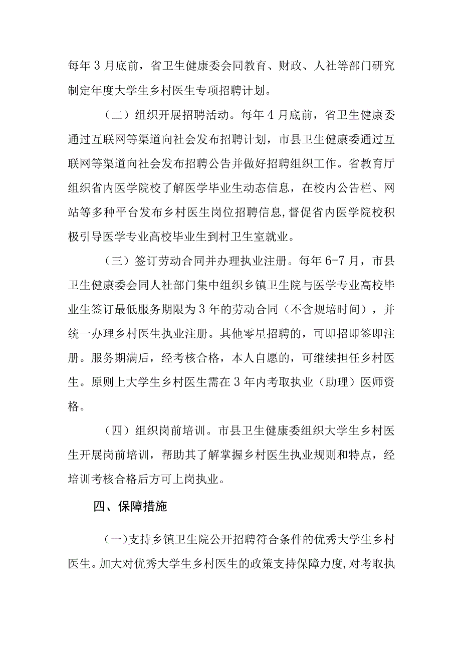 海南省实施大学生乡村医生专项计划工作方案.docx_第2页