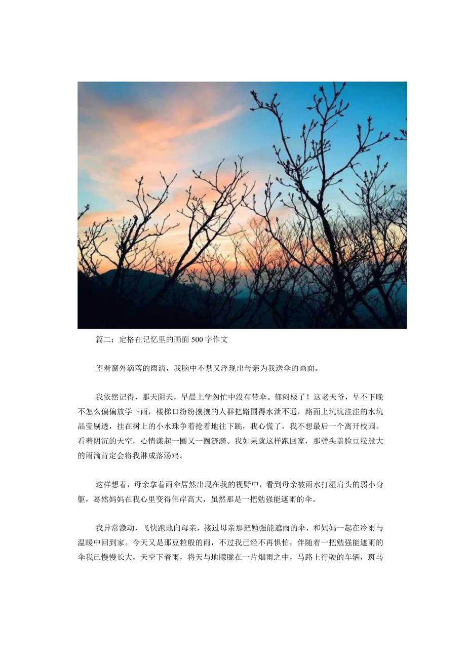 定格在记忆里的画面作文15篇.docx_第2页