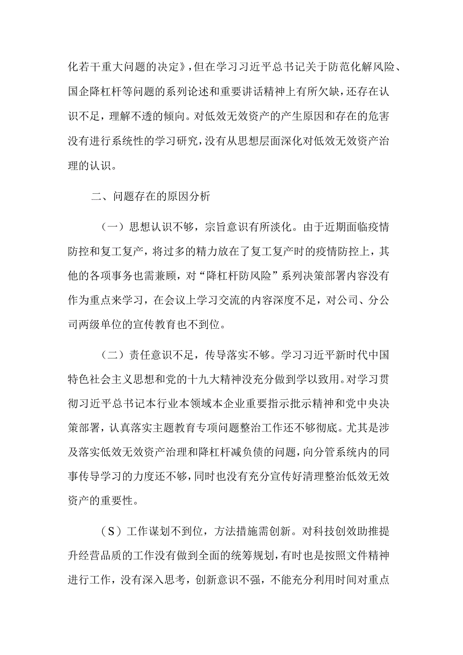 公司巡视整改专题民主生活会发言材料五篇范文.docx_第2页