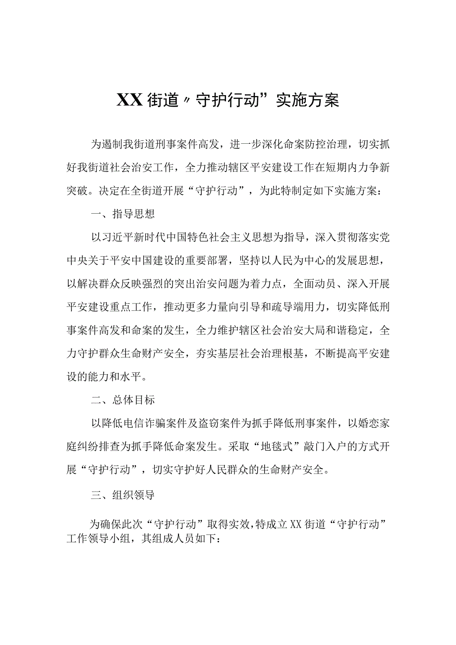 XX街道“守护行动”实施方案.docx_第1页