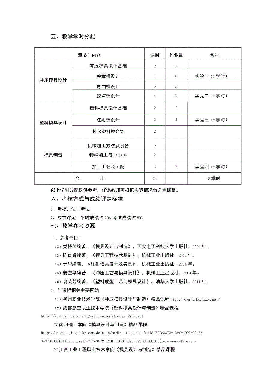 《模具设计与制造》课程教学大纲.docx_第3页