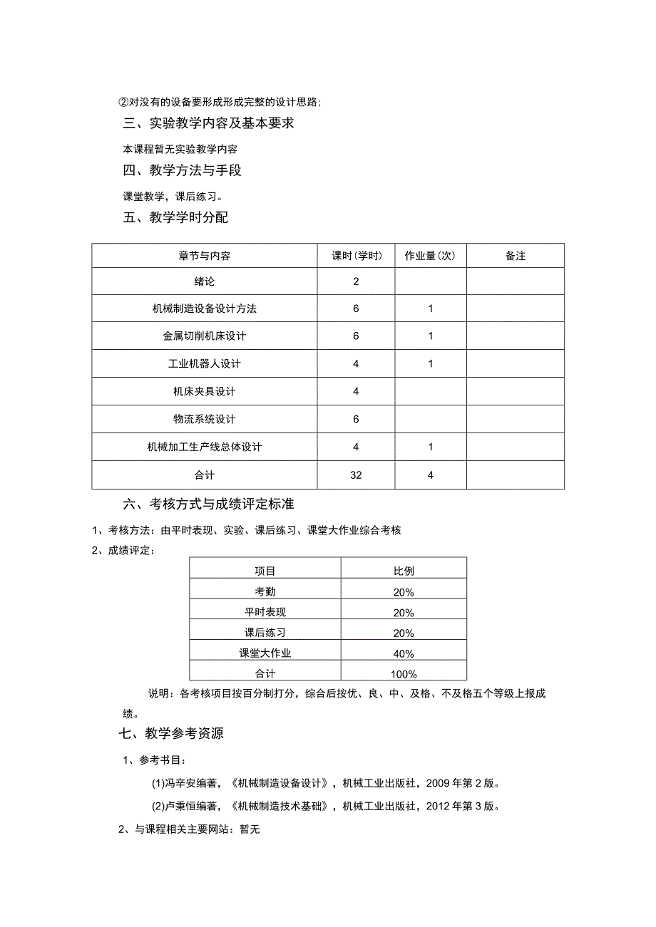 《机械制造设备设计》课程教学大纲.docx_第2页