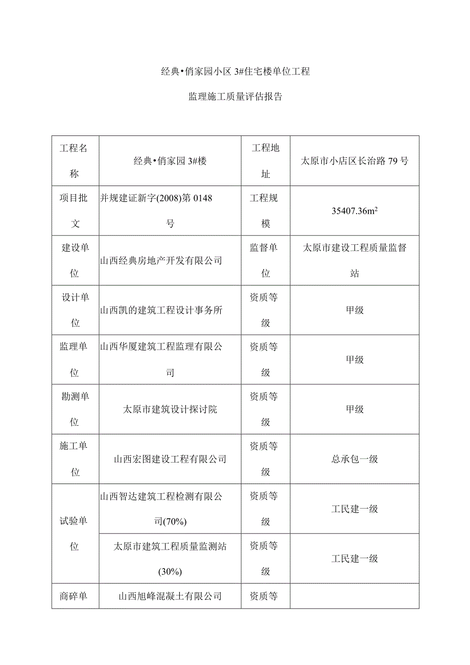 华厦竣工验收评估报告(太原市范本).docx_第1页