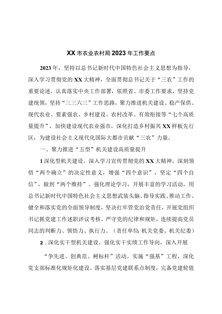 农业农村局2023年工作要点.docx_第1页