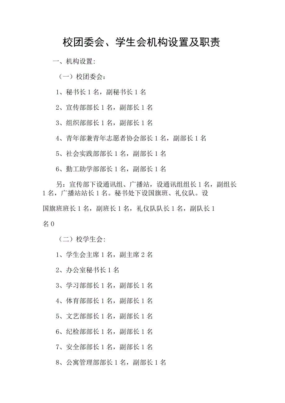 校团委会、学生会机构设置及职责.docx_第1页