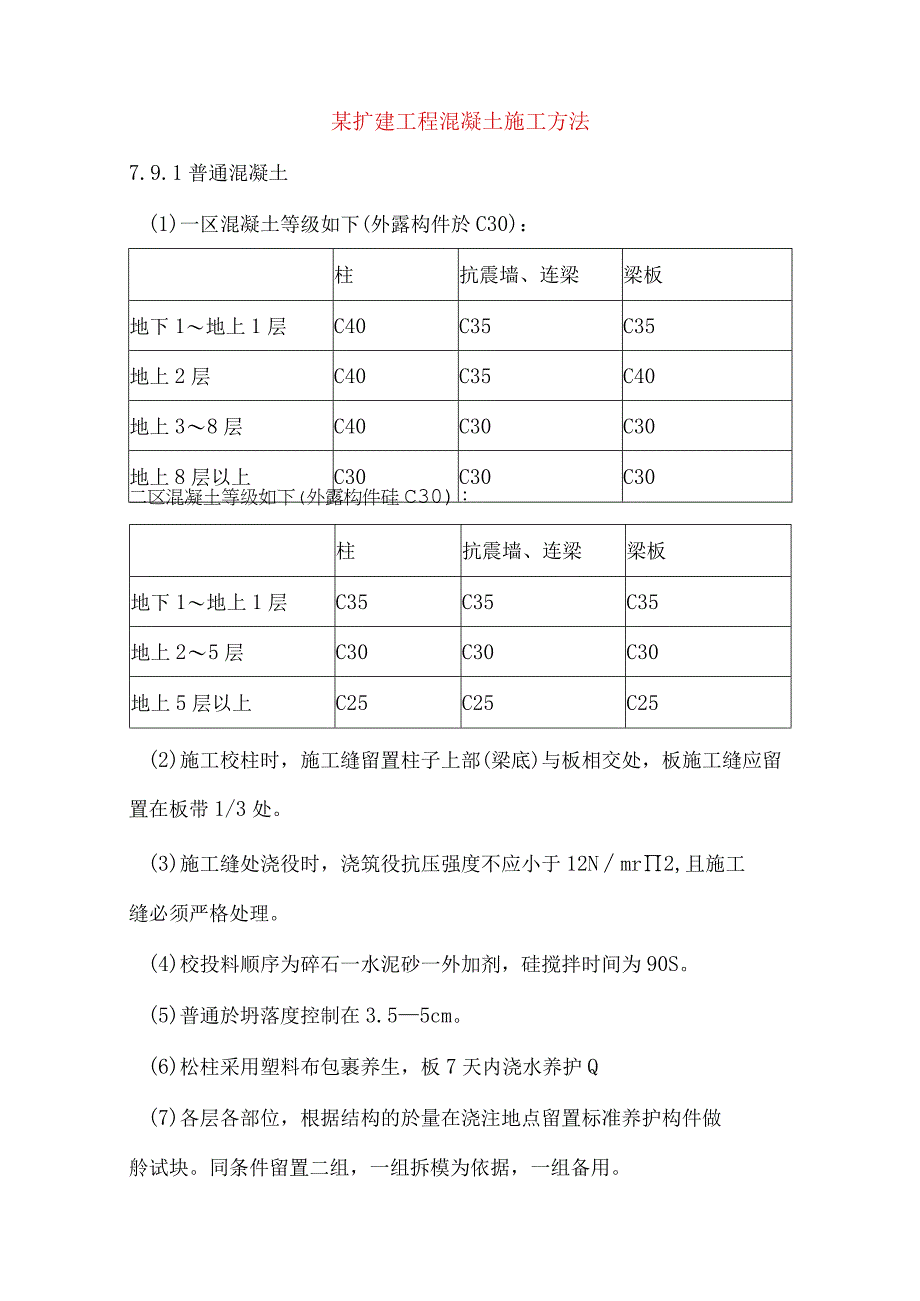 某扩建工程混凝土施工方法.docx_第1页