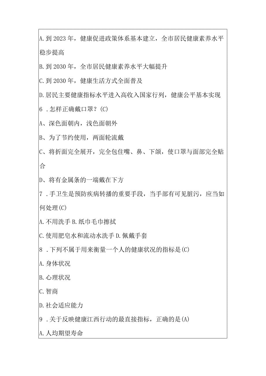 居民健康素养知识竞赛试题及答案270题.docx_第2页