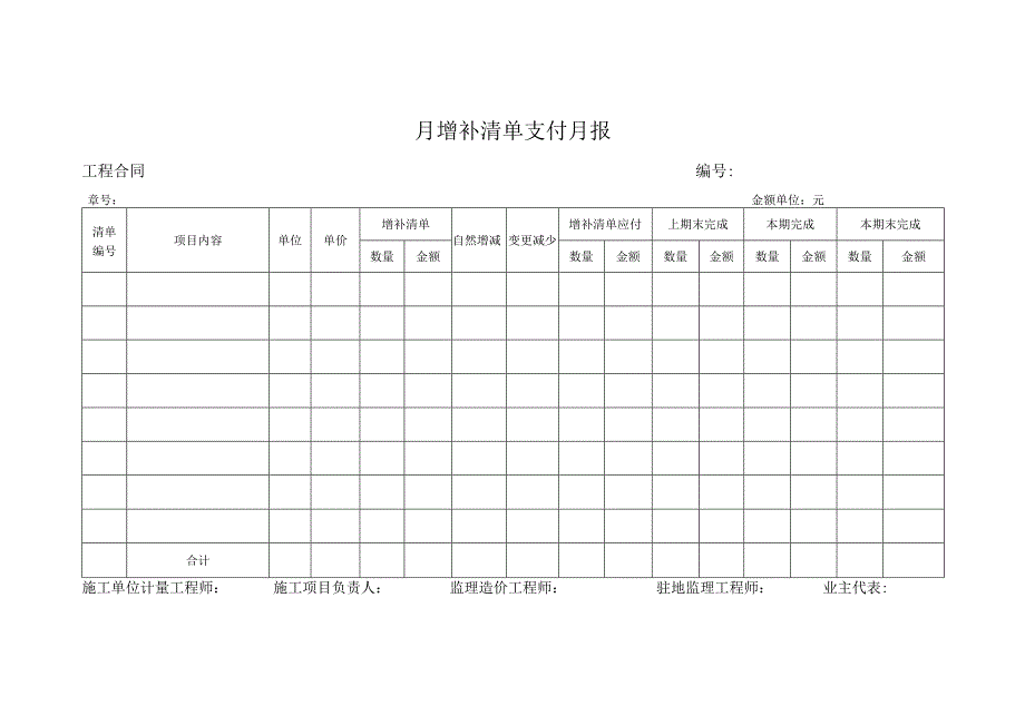 月增补清单支付月报(示范文本).docx_第1页