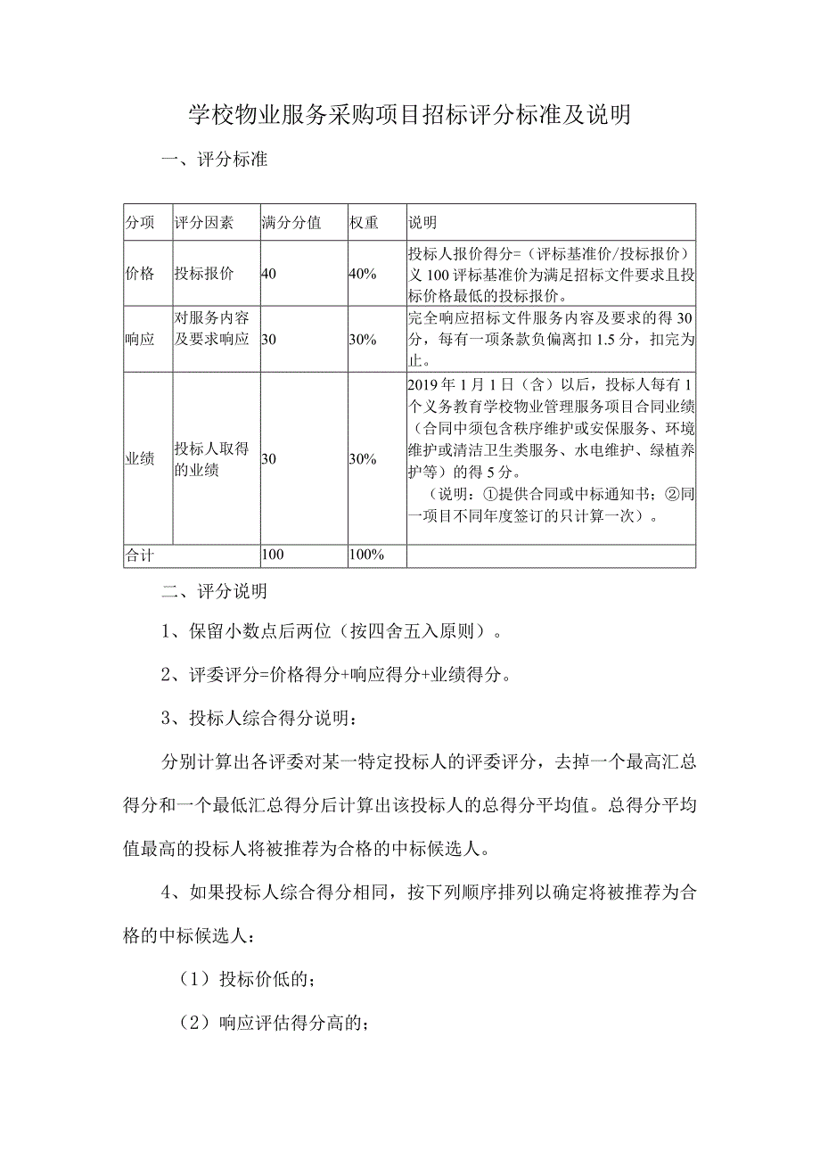 学校物业服务采购项目招标评分标准及说明.docx_第1页