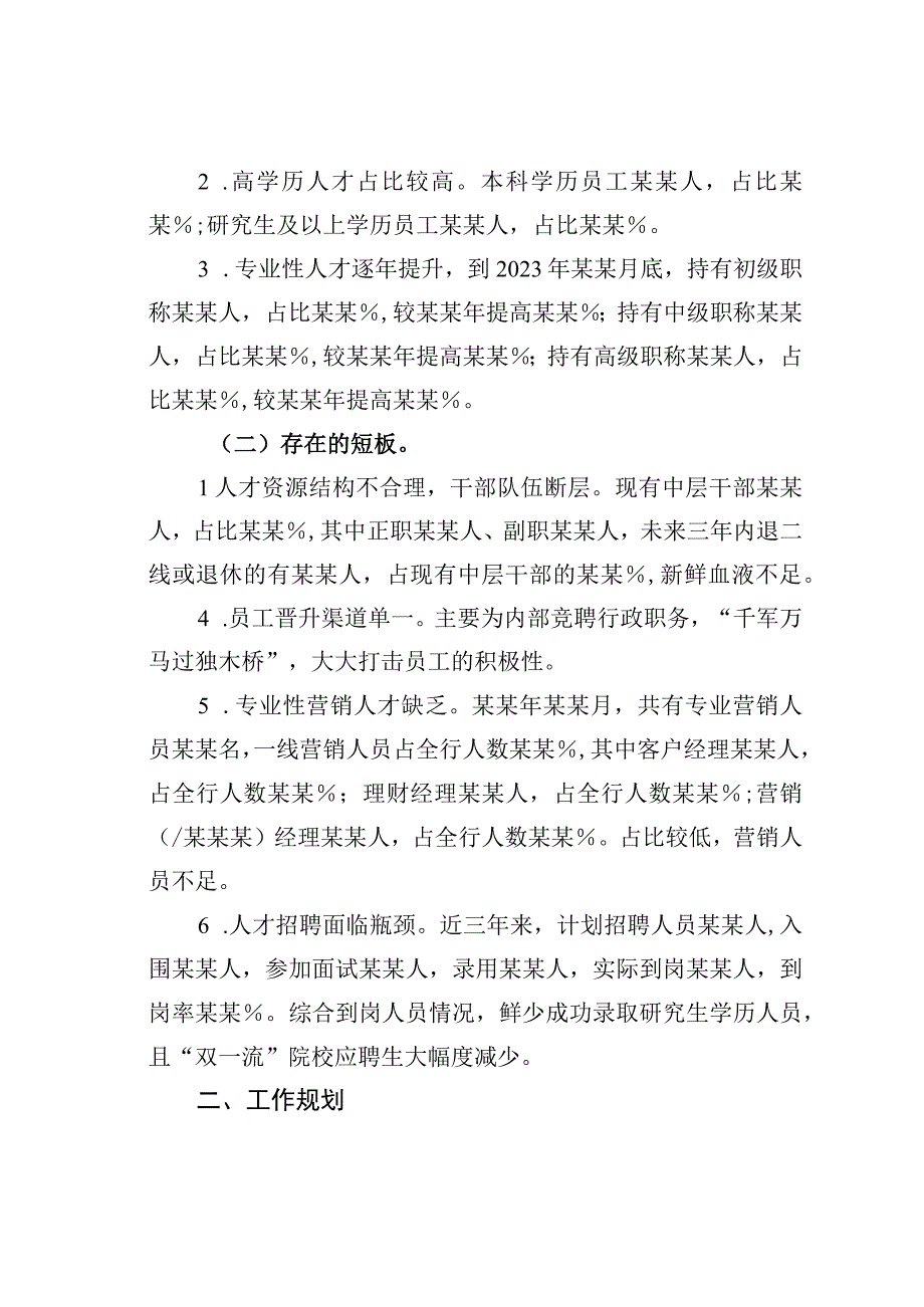 某某银行人才队伍建设规划.docx_第2页