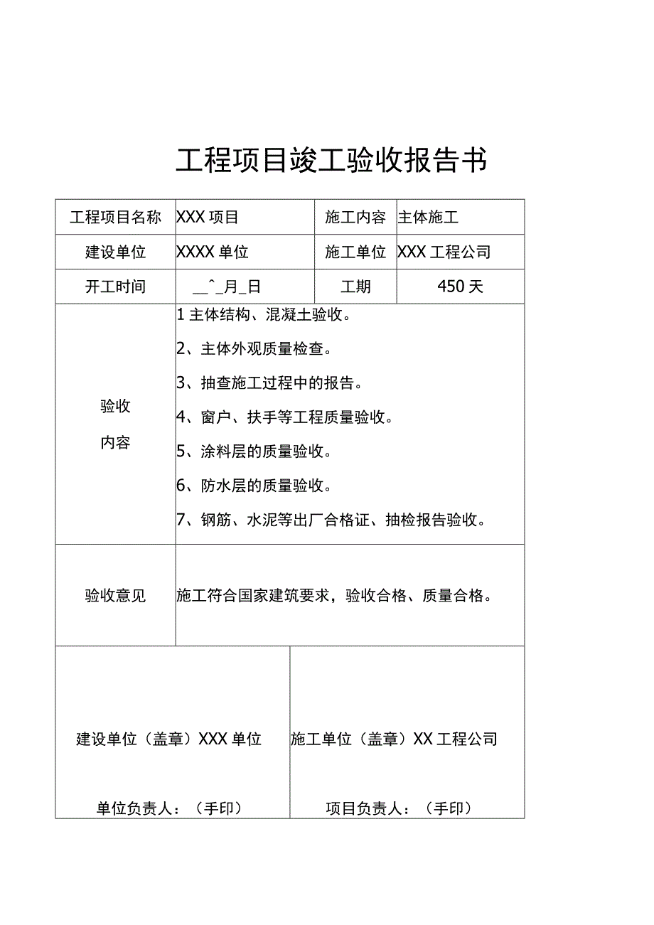 工程项目竣工验收报告书参考模板 5份.docx_第2页