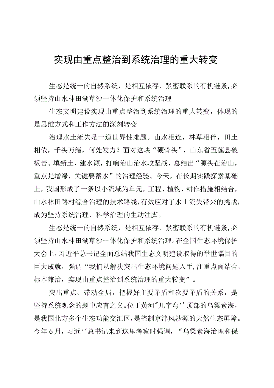 实现由重点整治到系统治理的重大转变.docx_第1页