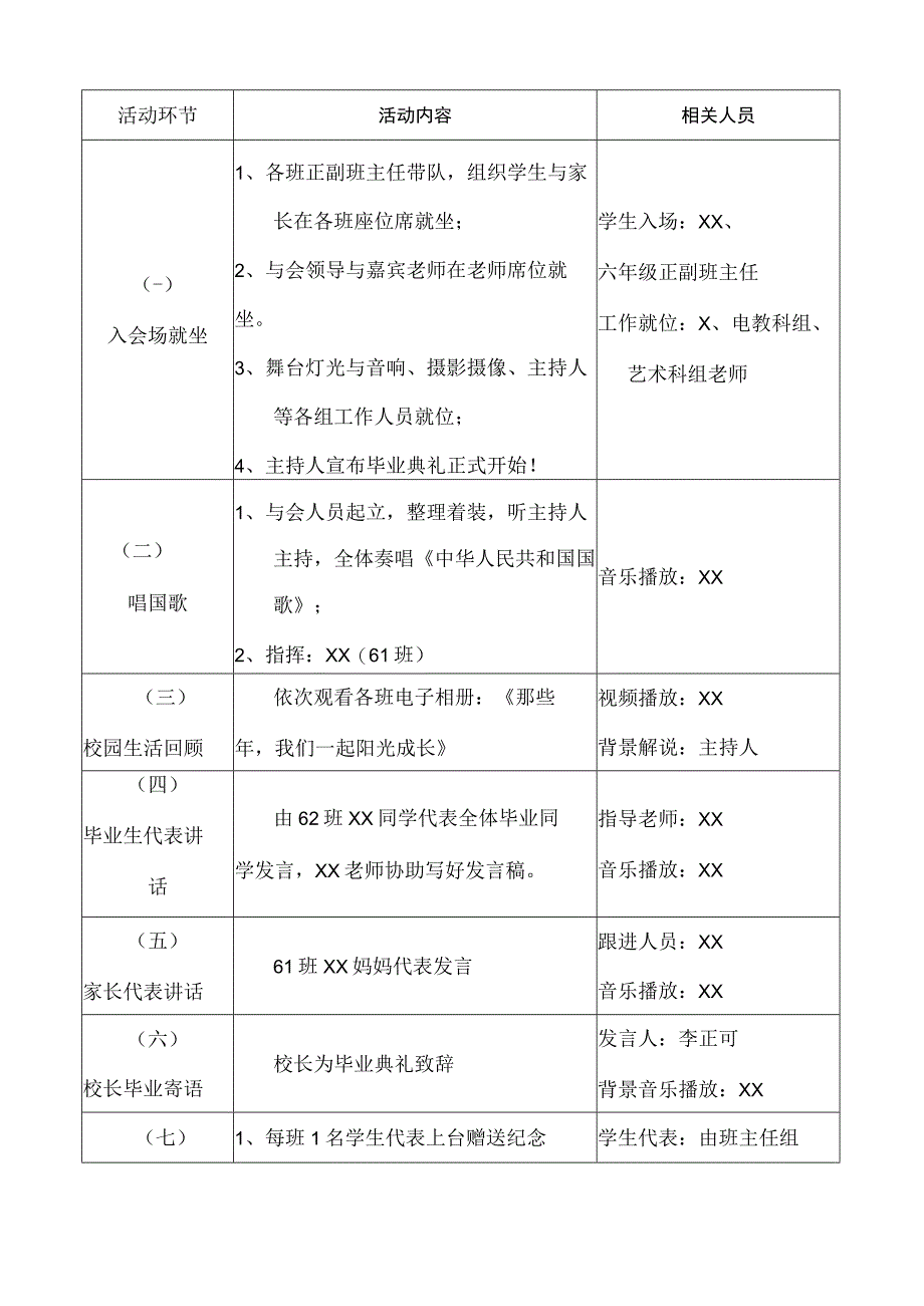 小学六年级毕业典礼方案《感恩母校梦想起航》.docx_第3页