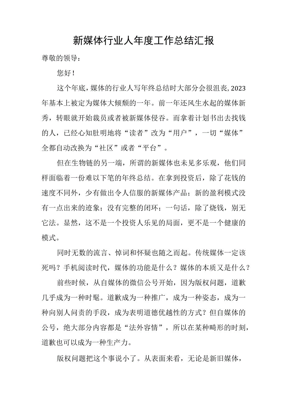 新媒体行业人年度工作总结汇报.docx_第1页