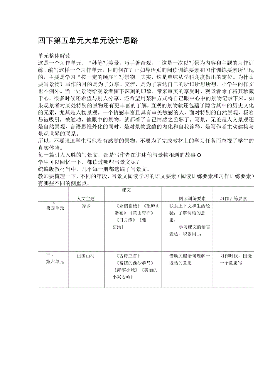 四下第五单元大单元设计思路公开课.docx_第1页