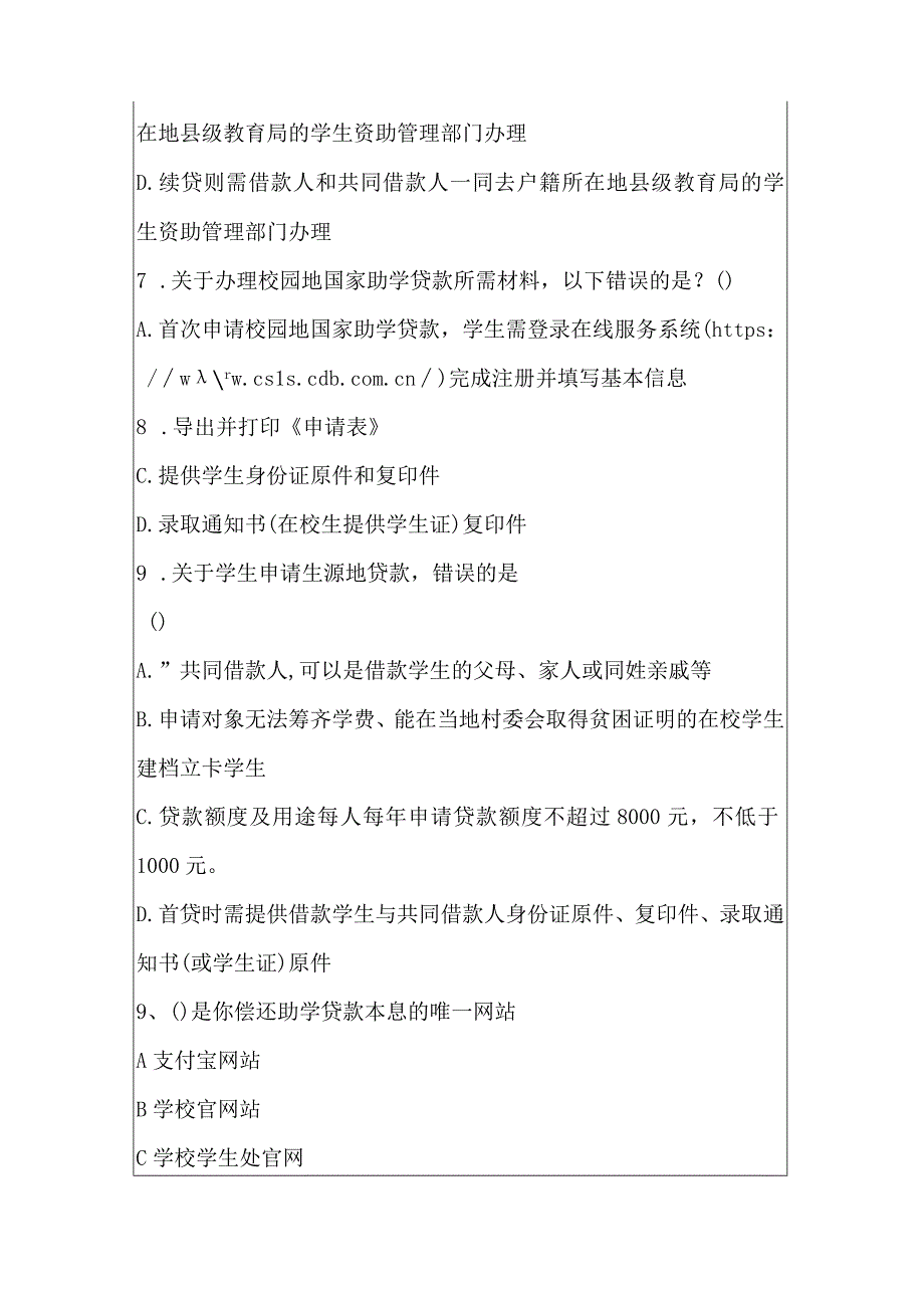 诚信助贷知识竞赛试题及答案80题.docx_第3页