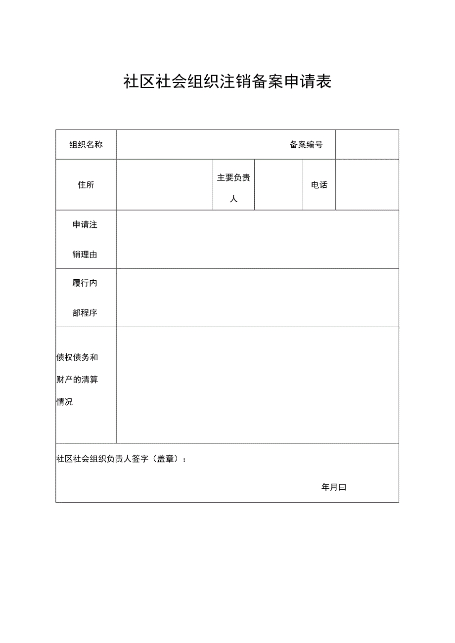 社区社会组织注销备案申请表.docx_第1页