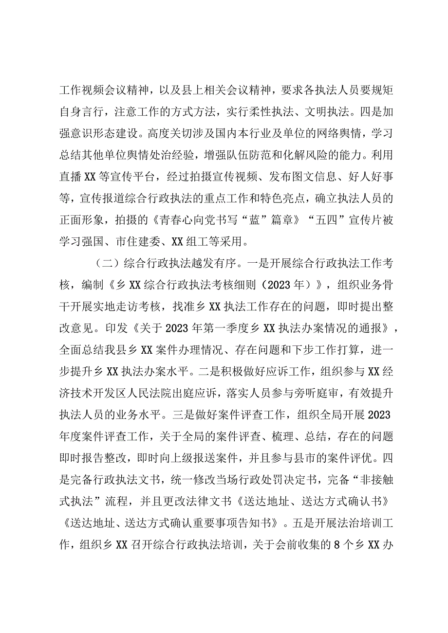 综合行政执法局党组半年总结和下半年计划(1).docx_第2页