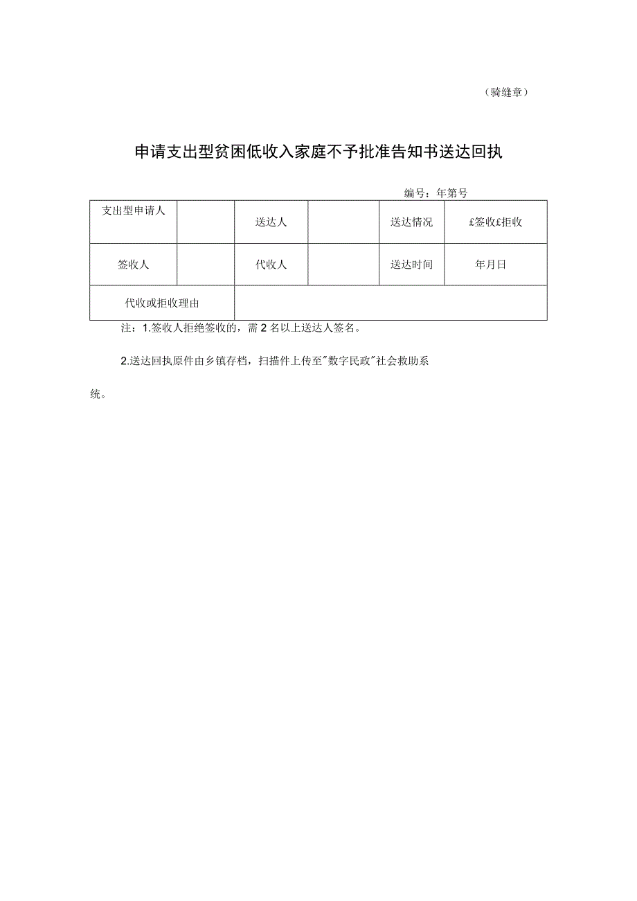 申请支出型贫困低收入家庭不予批准告知书.docx_第2页