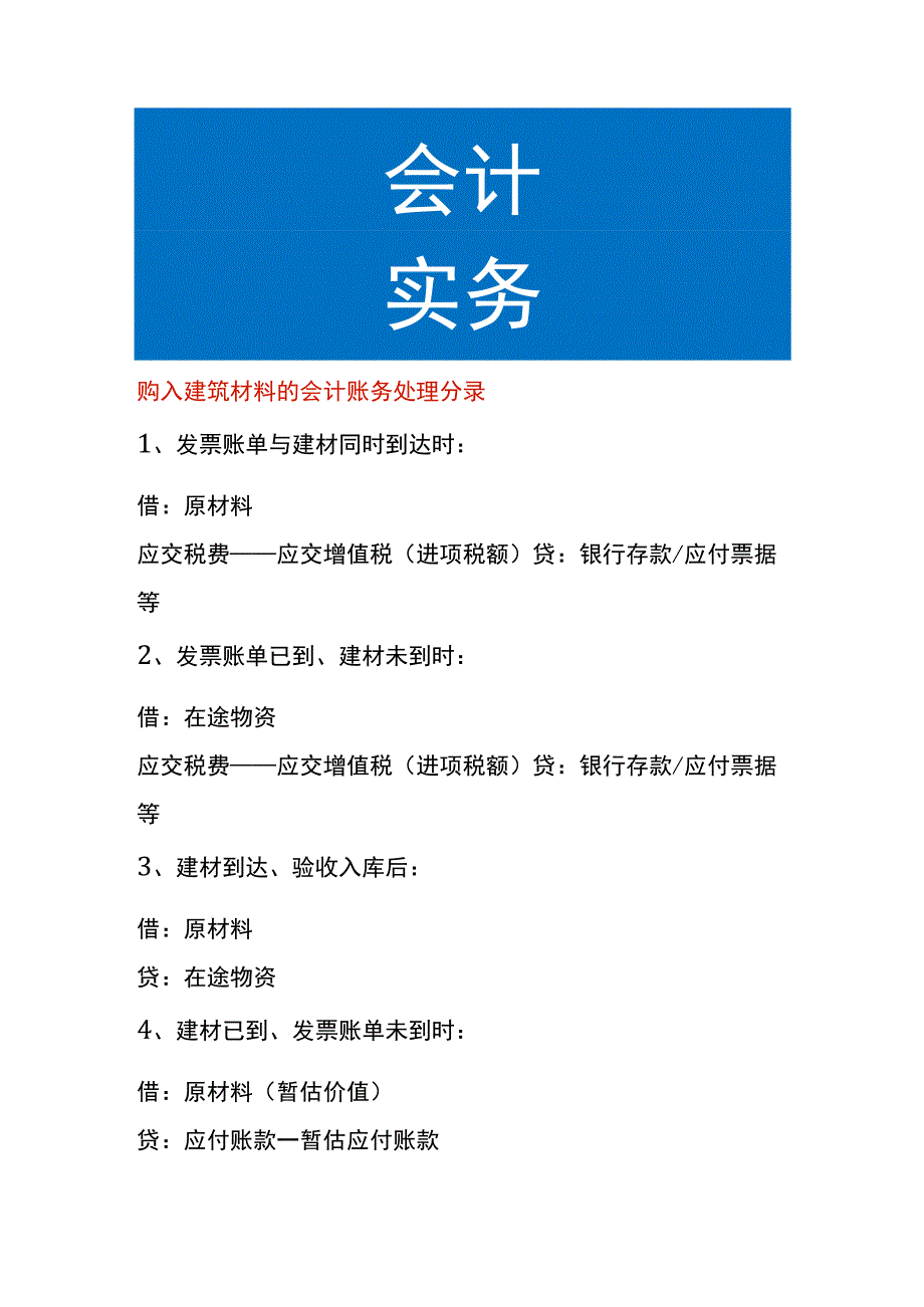 购入建筑材料的会计账务处理.docx_第1页