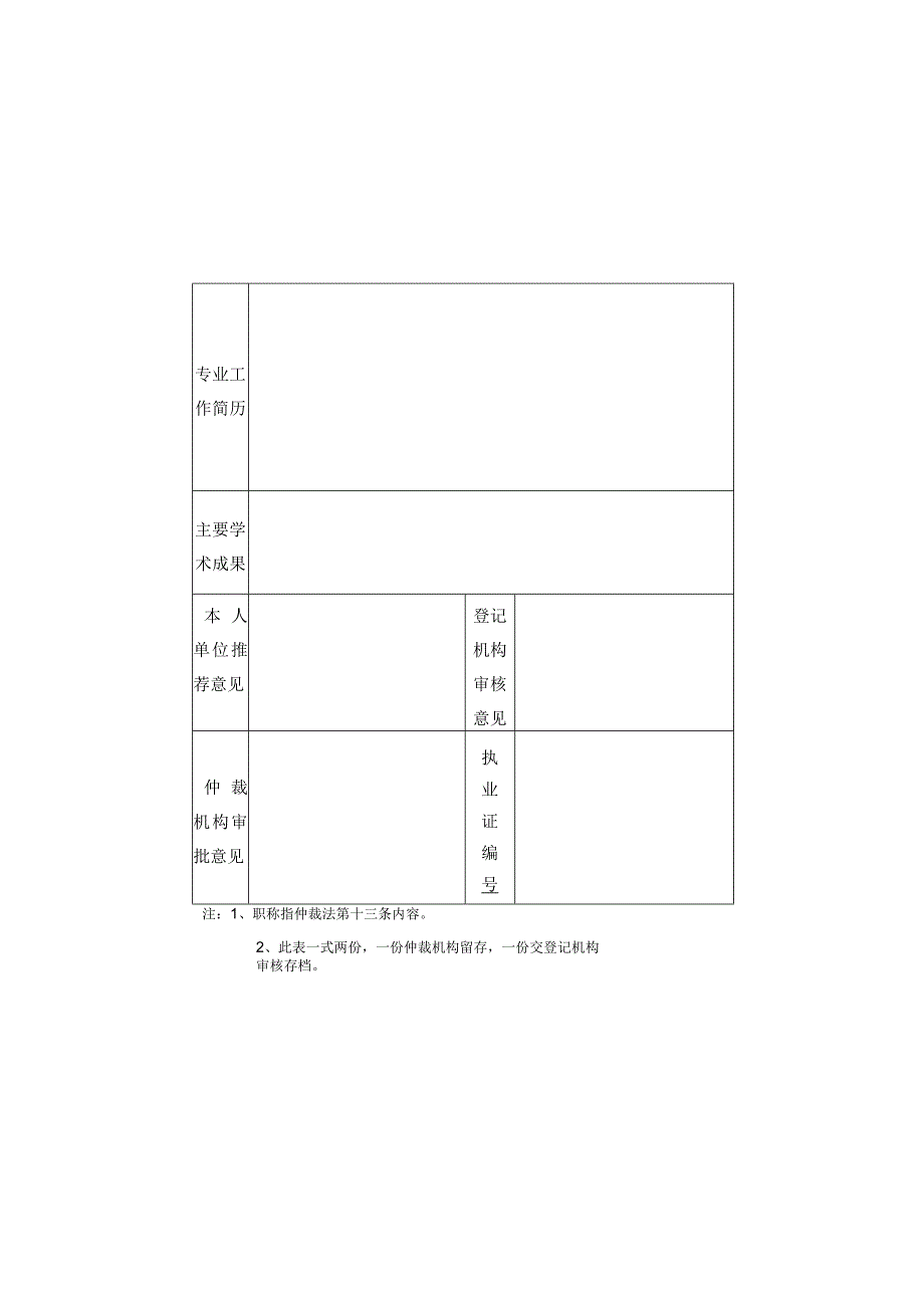 照片贴处延安仲裁委员会仲裁员申请审批表.docx_第1页