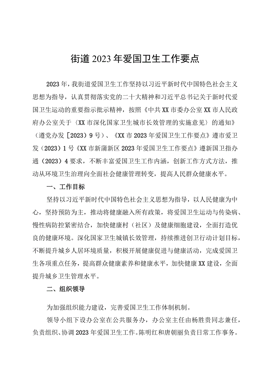 街道2023年爱国卫生工作要点(20230719).docx_第1页