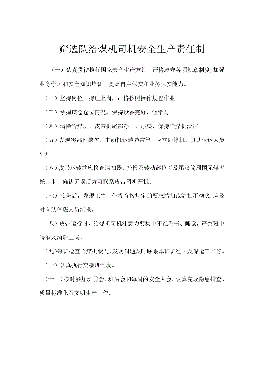 筛选队给煤机司机安全生产责任制参考模板范本.docx_第1页