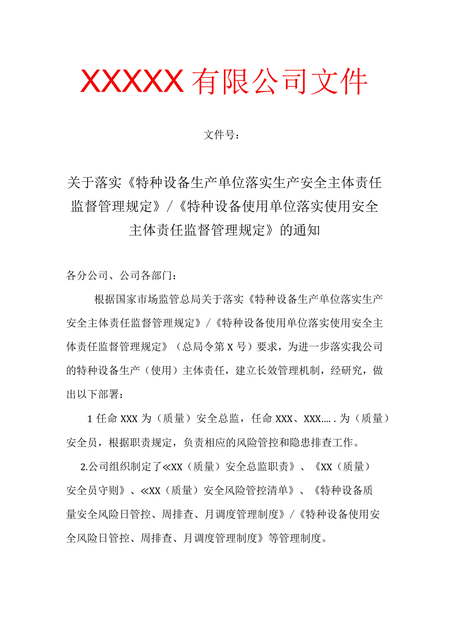 特种设备安全总监、安全员任命.docx_第1页