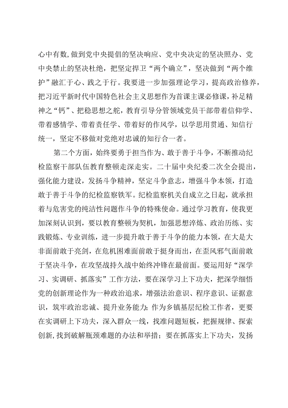 纪检监察干部队伍教育整顿研讨交流提纲.docx_第2页