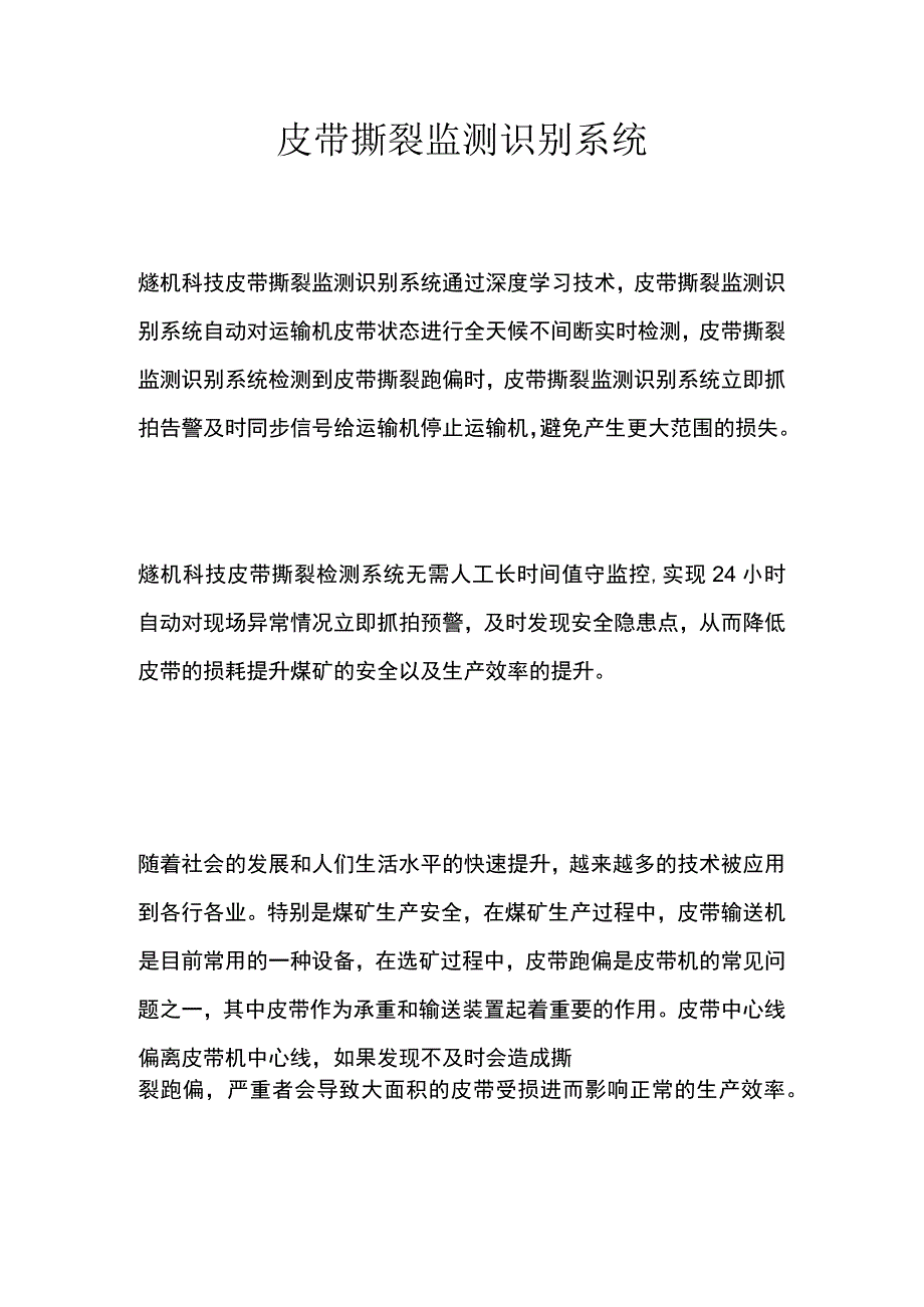 皮带撕裂监测识别系统.docx_第1页