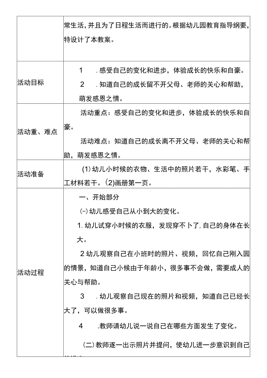 社会课程〈我长大了〉幼儿园备课教学活动设计.docx_第2页