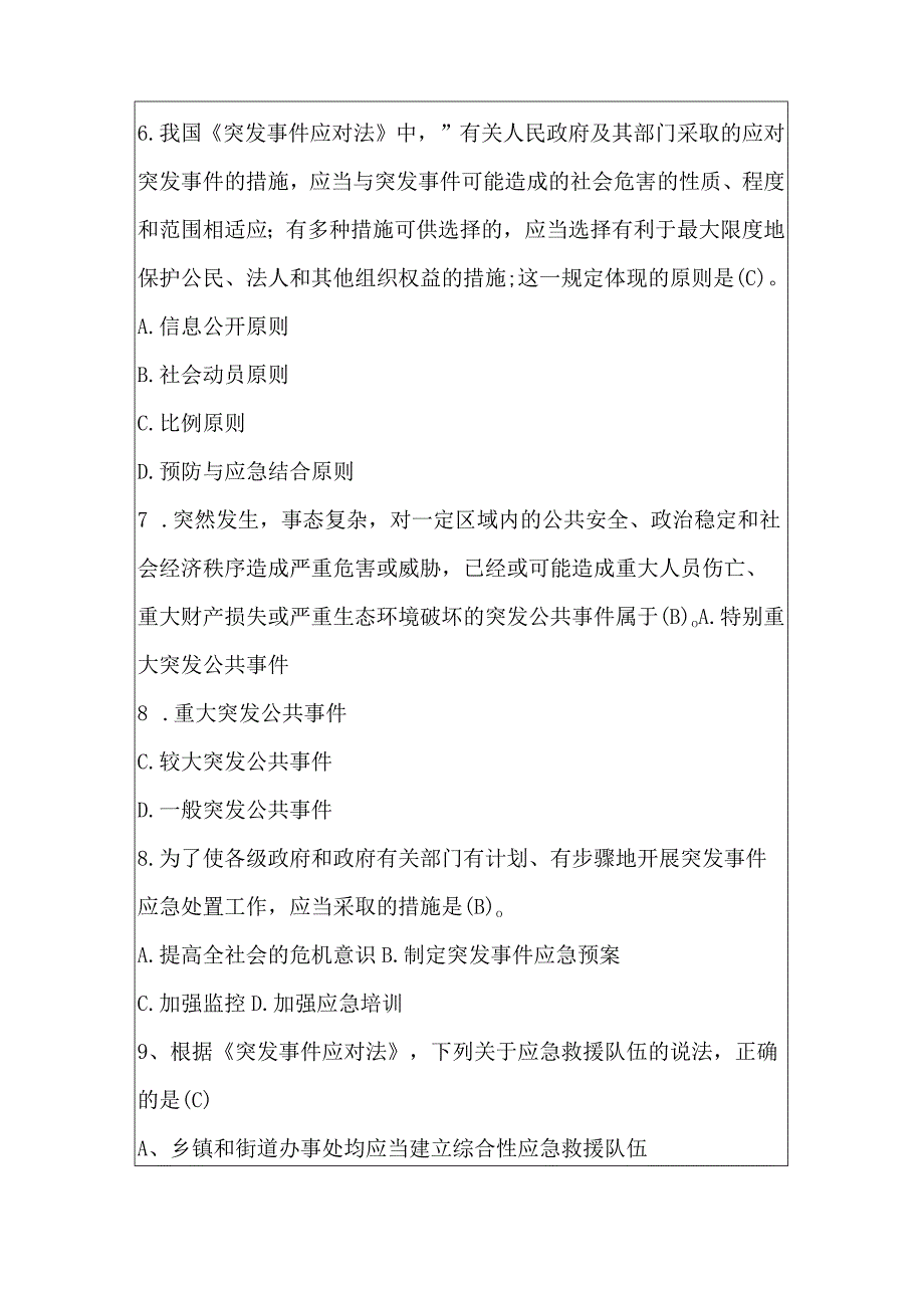 突发事件应对法知识竞赛试题及答案25题.docx_第2页