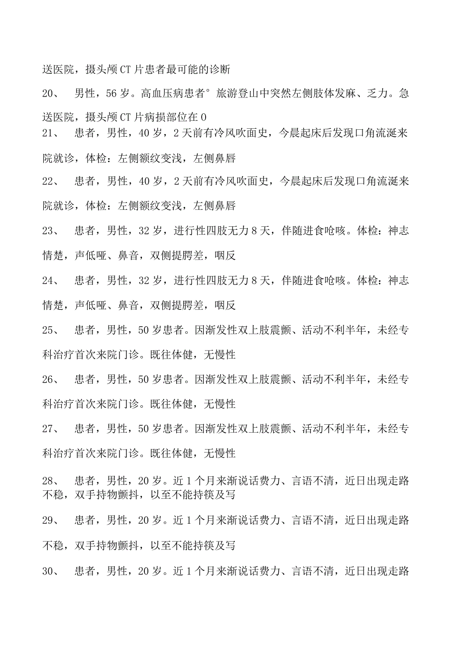 2023神经内科(医学高级)共用题干单选题试卷(练习题库)1.docx_第3页