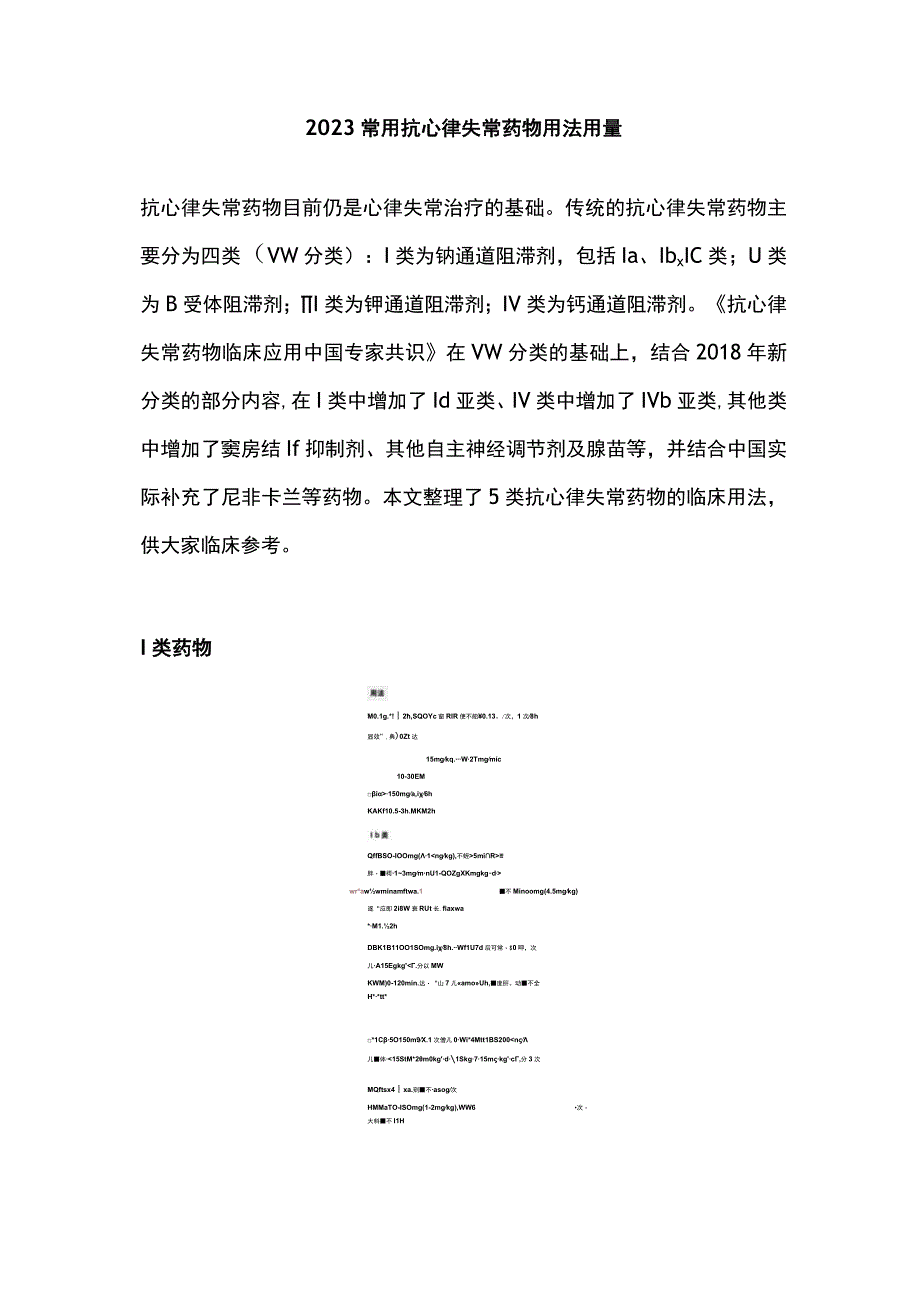 2023常用抗心律失常药物用法用量.docx_第1页